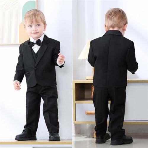 image for Dressy Daisy Toddler Boy' 5 Pcs Set Formal Tuxedo Suits No Tail Weddin