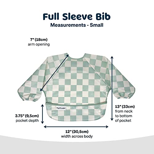 Tiny Twinkle Long Sleeve Bib for Babies & Toddlers | Waterproof Smock Bib for Eating | Machine Washable & Mess-Proof Feeding Essentials | Newborn Shower Gift (Checkers Sage, 6–24M) by Tiny Twinkle - Image 5