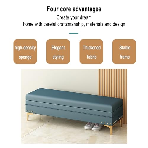 Pouf en cuir et banc de rangement solide pour maison et bureaux
