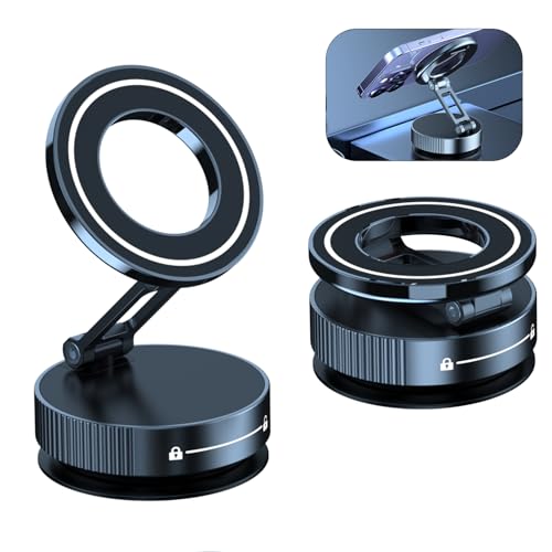 Thlevel Supporto Magnetico per Telefono Rotazione Porta Cellulare Auto Pieghevole con Ventosa Metallo Magneti Potenti per Tutti i Telefoni