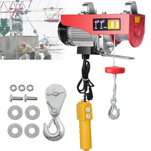 JNPGVTCD Polipasto eléctrico, grúa pequeña de 300 kg a 1000 kg, Altura de elevación de 20 m, con Eslinga Simple o Doble, 8 Niveles de disipación de Calor, para fábricas, almacenes, Obras de