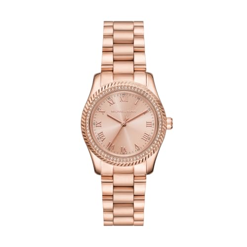 Michael Kors Mini Lexington Pavé Rose Gold-Tone Watch MK7623