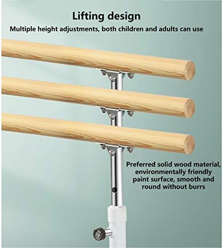 Adjustable 1.5m Portable Ballet Bar - Free-Standing Dance Pole for Home Stretching, Gymnastics, & Fitness Training Skill Levels, White Color