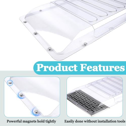 2Pack Air Vent Extender for Under Furniture, Magnetic Floor Vent Deflectors for Home Floor, Multi-Functional for Under Furniture Vent Extender, Floor Registers Extends from 17\" Up to 33\"