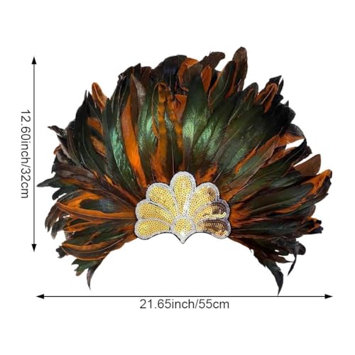 Coiffe indienne à plumes pour cheveux bandeau idéal pour soirée rétro - 5