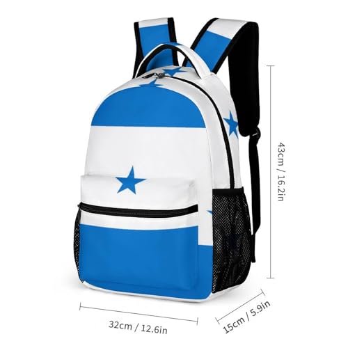 Backpack Lightweight Honduras Flag Bookbag with Lunch Box Storage Bags Backpack Set Daypack with Lunch Bag and Cosmetic Bag2