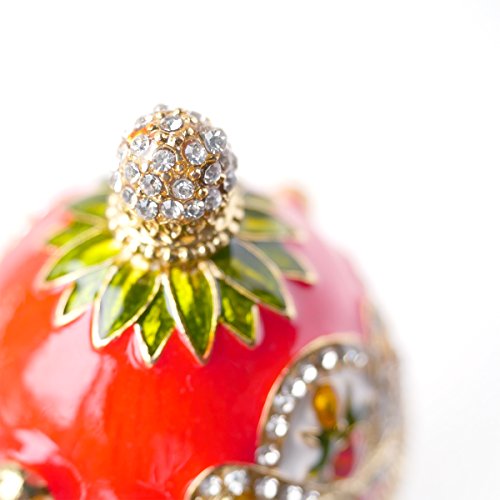 Apropos Hand- Painted Classic Vintage Style Faberge Egg With Rich Enamel And Sparkling Rhinestones Jewelry Trinket Box (Royal Red) #TOP2