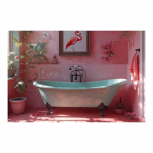 Oiseau merveilleux rose poster déco pour créer une ambiance bien-être dans votre salle de bain