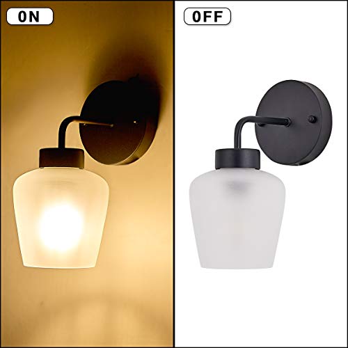 Tehenoo Plug In Wall Sconce With Frosted Glass,Modern Industrial Wall Lamp Light With On/Off Switch Cord For Living Room,Bedroom,Bar,E26 Base #TOP2