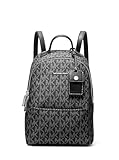Michael Kors Sable Extra Small Covertible Messenger Backpack, Silver-Tone Hardware/Tonal MK Signature Nylon/Black
