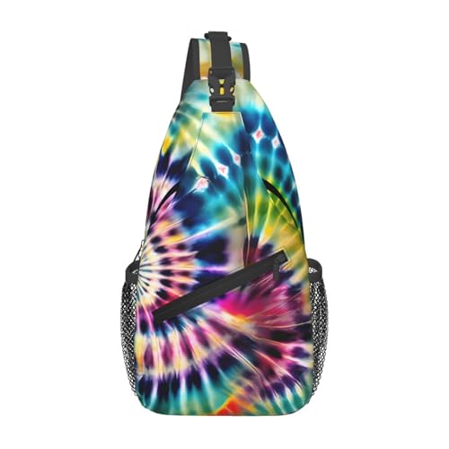 Mochila cruzada urbana estilo Tie Dye negra