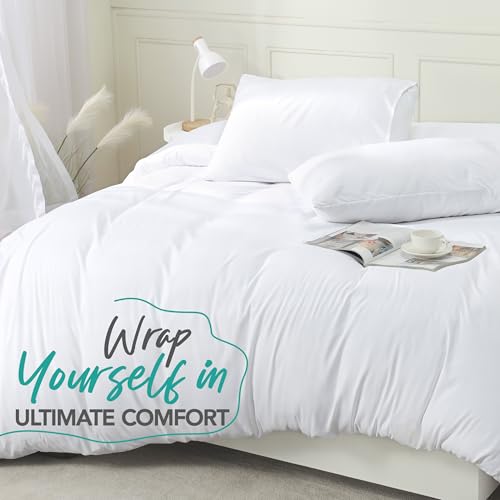 Image of Utopia Bedding Duvet Cover Set with Pillowcases - 1 Duvet Cover with 2 Pillowcases - 20 X 36-3 Pieces Bedding Duvet Cover with Zipper Closure - Soft Brushed Microfiber (King, White)