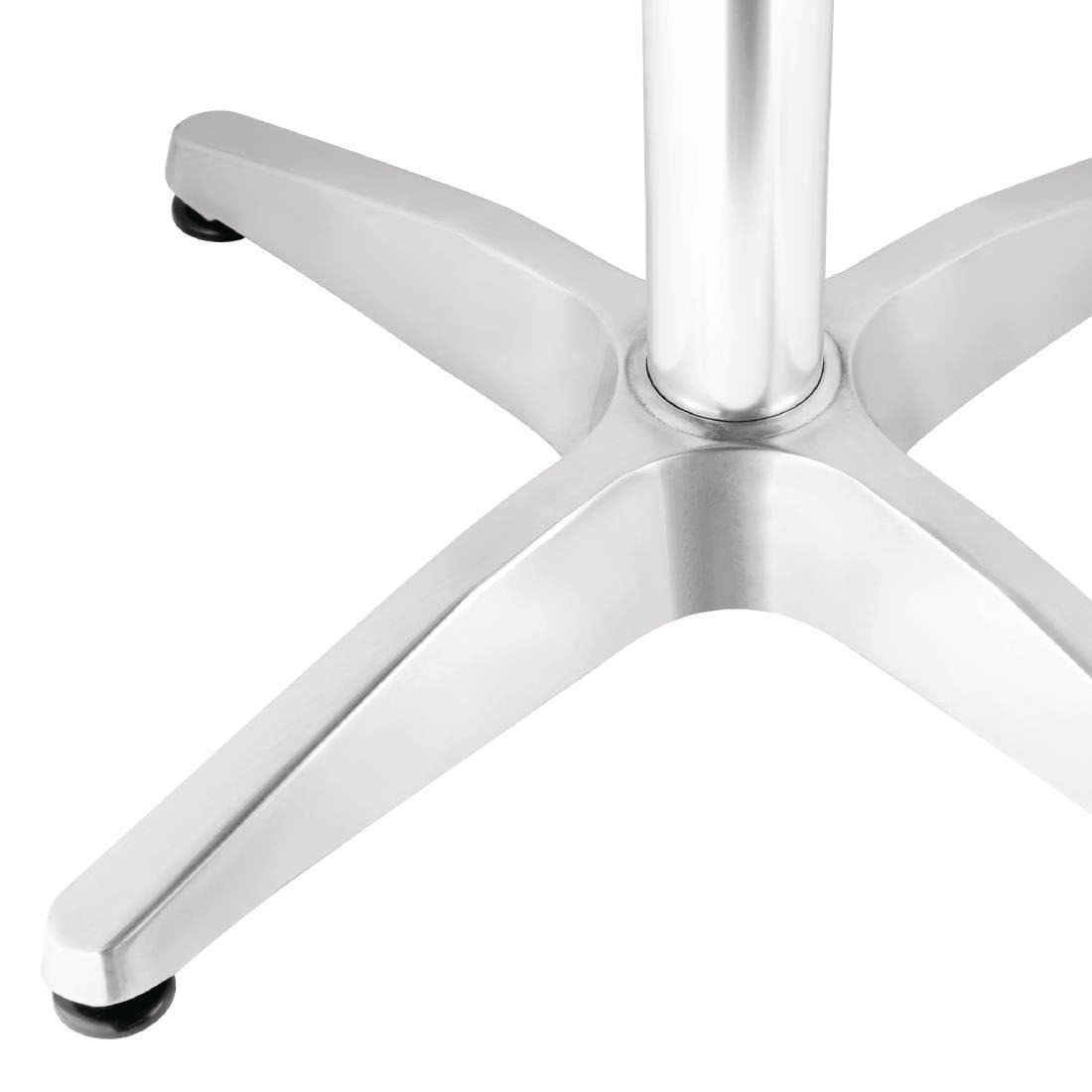 Bolero Edelstahl- und Aluminium-Quadrat-Bistrotisch 600 mm, Grau, Aluminiumrahmen & Edelstahlplatte, Größe: 720(H) x 600(B) x 600(T) mm, Gummifüße, Tisch für drinnen & draußen, flach verpackt, U427