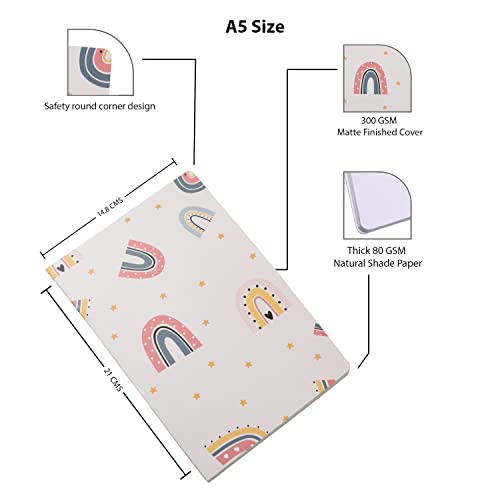 Image of Papboo A5 Handy, Easy to Carry Unruled, Plain Cute Abstract & Fruits 2 Sets of 4 for doodling, Writing, Notes, Notebooks -Matte Finished - Journal Diary, Gift.(60 * 8= 480 80 GSM Pages)