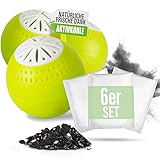 Natürlicher Geruchsneutralisierer - inkl. 3 Nachfüllpacks für eine lange Wirkungsdauer - 2-in-1 Funktion mit Aktivkohle - Geruchsentferner Luftentfeuchter kühlschrank-deo duft geruchskiller frisch