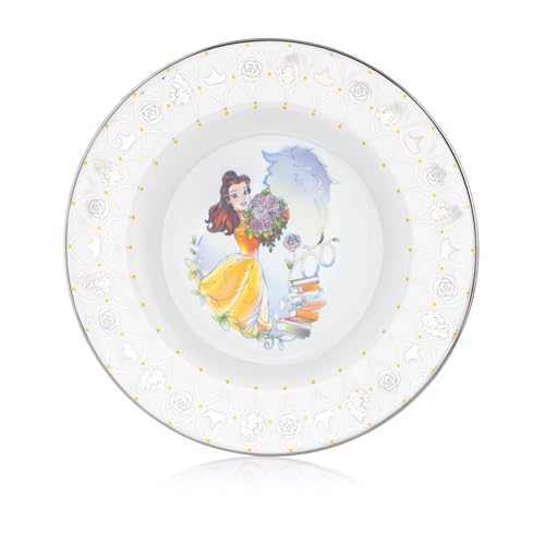 The English Ladies Co Disney 100 Years Beauty and The Beast Belle Plate, Fine Bone China, 16.7 × 16.7 × 1 cm, Multicolor