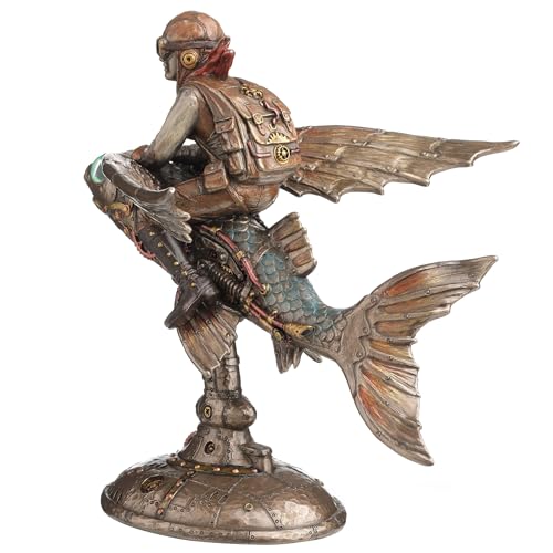 Escultura Veronese Steampunk Pez Volador 8.5 pulg miniatura 2