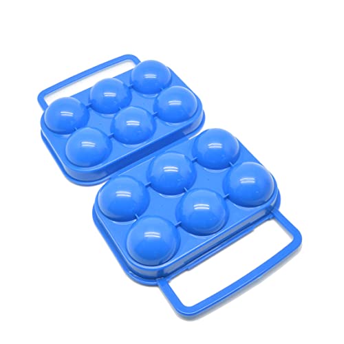 Lawnrden Contexte d'oeuf d'oeuf Camping Boîte de Rangement 'Oeufs | Boîte de Stockage 'Oeufs Conteneur Rangement du Support ' Pliant à l'épreuve des Chocs pour 6 ufs Bleu