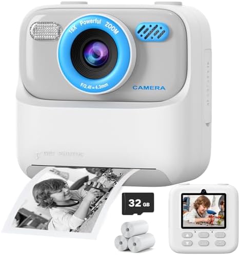 Kids Instant Digital Cameras for Boys and Girls, 1080P HD Dual-Lens Selfie Digital Camera with Print Paper & 32G Card, Christmas Birthday Gifts Toys for Toddler and Teenagers Age 3-16 Years Old Kids Instant Digital Cameras for Boys and Girls, 1080P HD Dual-Lens Selfie Digital Camera with Print Paper & 32G Card, Christmas Birthday Gifts Toys for Toddler and Teenagers Age 3-16 Years Old
