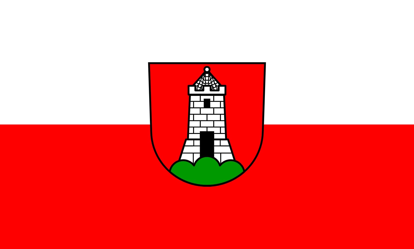 Drapeau Mönsheim 1.35m² anti-effilochage pour résister au vent fort en extérieur