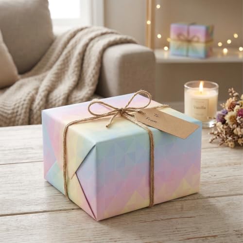 Image of Prettykrafts Illusion Print Gift Wrapping Paper | Pack of 5 | 70x50x0.2 cm | Large Size | Reusable & Eco-Friendly Paper Bags for Gifting, Parties, Return Gifts, Shopping and Special Occasions, Multi