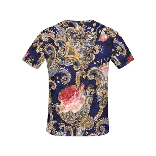 Paisley Flowers Classic Short-Sleeve Crew Neck All Over Print T-Shirt2