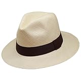 Tumia LAC - Sombrero Panama Hombre y Mujer, Fedora de Paja Toquilla Hecho a Mano en Ecuador | Sombrero Paja Ajustable y Plegable para Verano con Cinta – 59cm