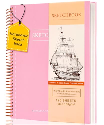 Yoment 9"x12" Hardcover Sketchbook for Drawing，120 Sheets，100GSM