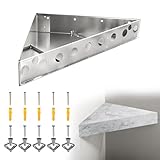 Sidasu Floating Corner Shower Bench, 17'x17'x24' Wall Mounted Shower Seat Serves as Shower Stool & Shaving Foot Rest, Space Saving Storage Shelf for Small Bathroom