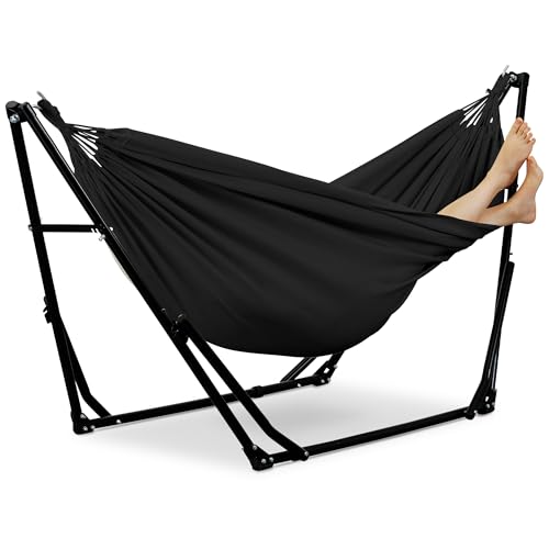 Best Hammock Stand Portable for Easy Setup and Ultimate Outdoor Comfort 4 GDY Hammock Chair with Stand, 550 lb Capacity, Easy Set Up, with Carrying Bag, Portable for Travel/Backpacking/Beach/Backyard, Black.