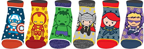 Bioworld Marvel Comics The Avengers Chibi Juniors/Womens 6 Pack Ankle Socks