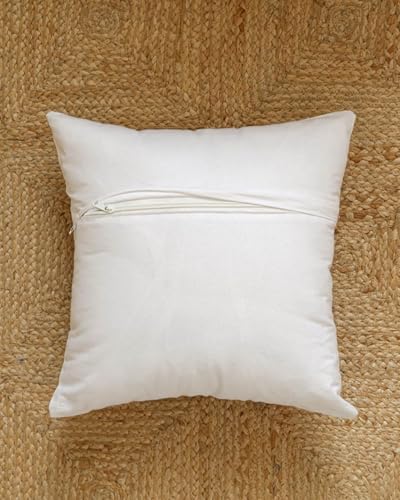 Image of Clasiko Set of 5 Cushion Covers 24x24 Inch - Duck Cotton Decorative Cushion Covers Sage Green Floral