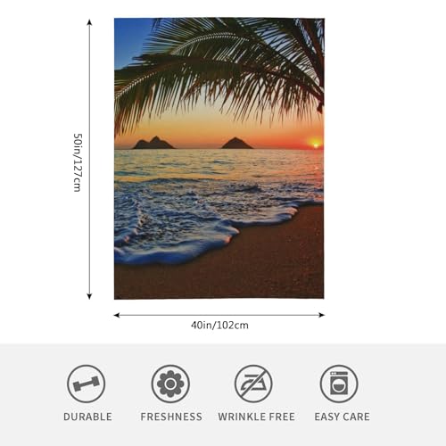 Hgod Designs Pacific Sunrise At Lanikai Beach Throw Blanket Hawaii Blanket Super Soft Flannel Throw Blanket Lightweight Plush Fuzzy Bed Blanket For Bedding Sofa And Travel 40 Inchx50 Inch thumb #1