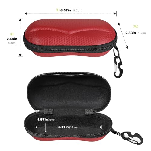 Image of MoKo Semi Hard Shell Sunglasses Case, Unisex Protective Eyeglass Case Glasses Case Holder with Metal Hanging Hook