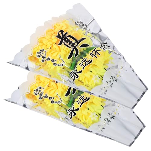 Amosfun Elegantes Ramos De Crisantemos Falsos Flores De Cementerio para Arreglos Funerarios Y De Duelo