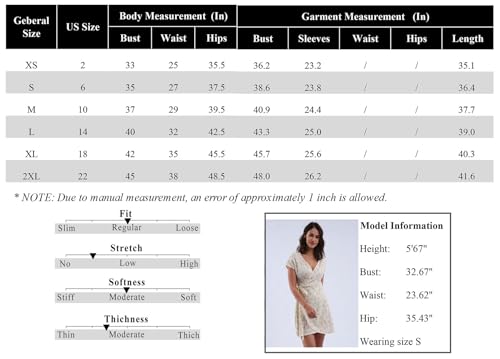 Image of Amazhiyu Women's Cotton Gauze Short Sleeve Wrap Mini Dress