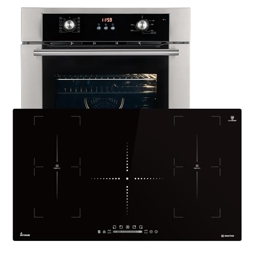 Conjunto: 60cm Horno electrico empotrable BO8810SS + 90cm Placa induccion IH89005FZ | Parrilla | Aire caliente | Extracciones telescópicas | Temporizador automático | SET8810IH890FZ