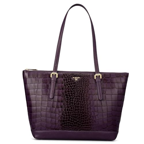Image of Da Milano Leather Purple Tote Bag for Women (0388OL)