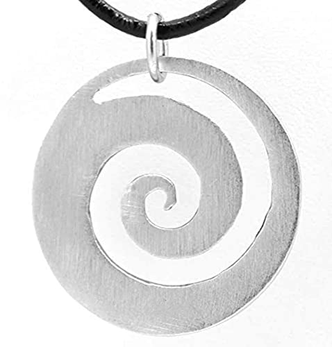 Trilogy Jewelry Pewter Maori Spiral Koru Peace and Tranquility Pendant on Leather Necklace