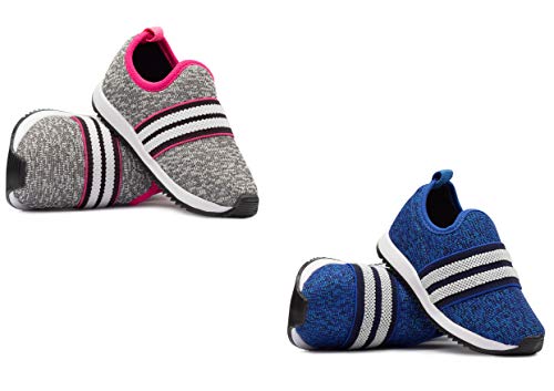 Kit com Dois Tênis Jogging Infantil Casual Cinza e Azul 26
