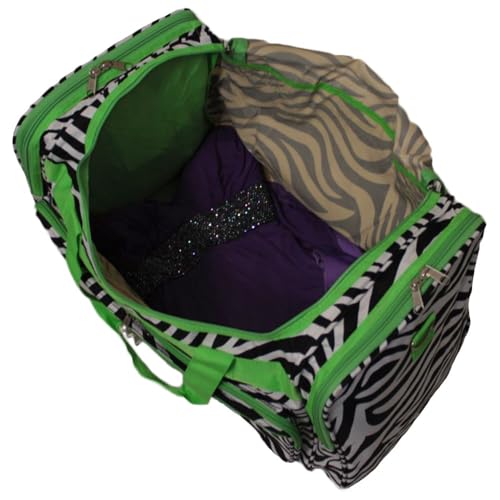 Image of World Traveler 81T16-163-G-1 Duffle Bag, One Size, Green Trim Zebra