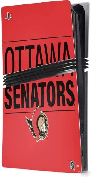 Skinit Decal Gaming Skin Compatible with PS5 Pro Console - Officially Licensed NHL Ottawa Senators Lineup Design