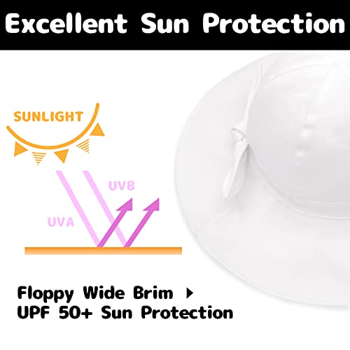 Infant Sun Hat Baby Girl Hats With Bows Upf 50+ Baby Hat Bucket Hat Summer Baby Beach Hat With Wide Brim White 3-6 Months #TOP4