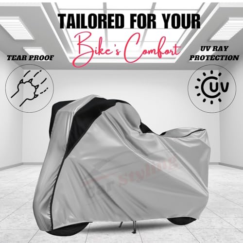 Image of All Weather Protection Two Wheeler Cover for Ola Electric S1 X, Scooter & Scooty | Anti Dust, 100% Water Resistance, Heat Resistant, UV Proof - Triple Stitched | (Black Top Red)