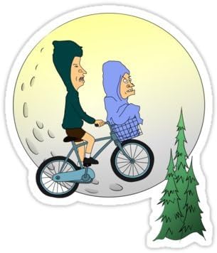 Beavis and Butthead Et (Size W8 x H9.4 Centimeter) Car Motorcycle Bicycle Skateboard Laptop Luggage Vinyl Sticker Graffiti Decal Bumper Sticker By August999