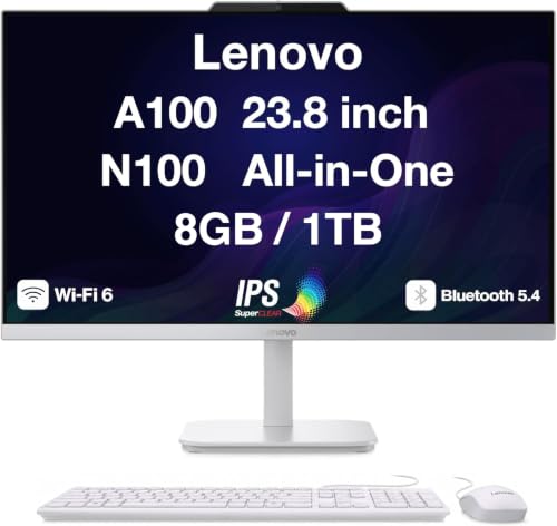 Image of Lenovo A100 24 inch FHD All-in-One Desktop Intel N100, 8GB DDR5, 1TB SSD