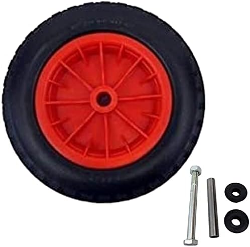 14.5 Inch Flat-Free Wheelbarrow Tire With 5/8 Bearings, 3" Hub Universal Fit Solid Rubber Wheel Replacement For Wheel Barrel, Yard Cart, Garden Wagon