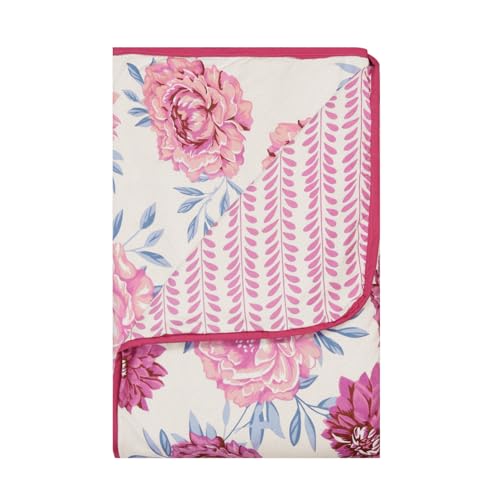 Image of Homestan Reversible All Season Cotton Feel Dohar for Single Bed,Soft Light Weight AC Blanket /Comforter for Summer /Winter /Monsoon (58x86 Inches, Bloom Blush)