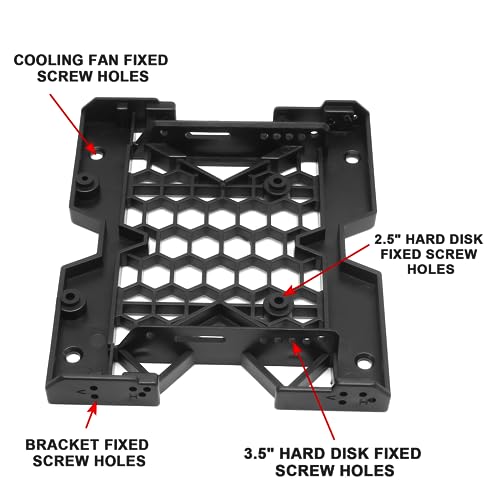 Image of 2pcs 2.5'' SSD 3.5''HDD to 5.25'' Mounting Bracket, SSD HDD Tray Caddy Hard Drive Bays Adapter with Mounting Bracket for Cooling Fan