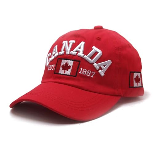 Generisch Chapeaux pour hommes Église Canada, drapeau brodé feuille d'érable, casquette réglable bonnets d'hiver, rouge, taille unique